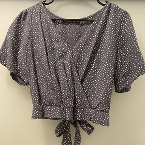Cropped Wrap Blouse